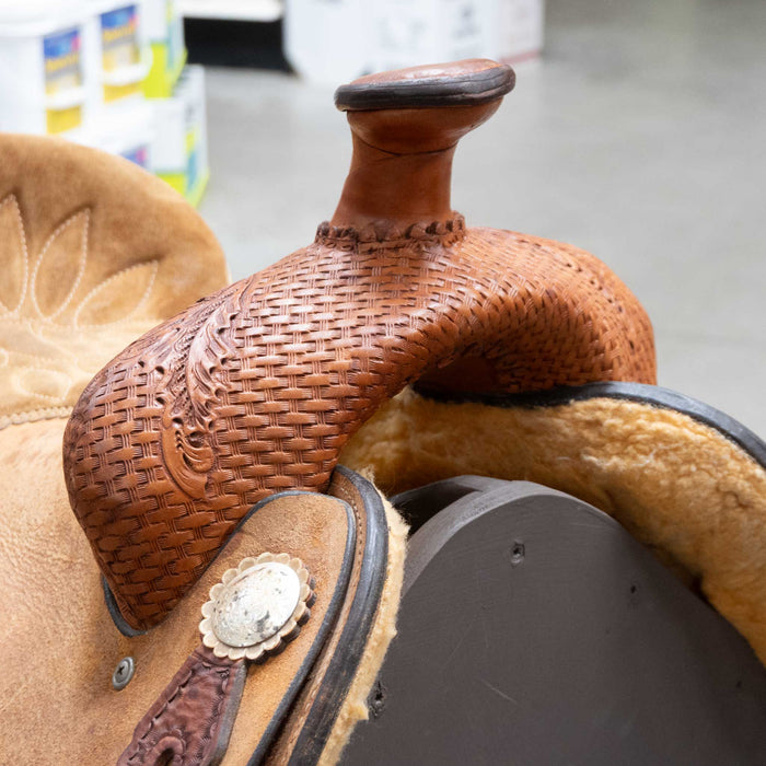 14" USED DAVID'S TEAM ROPING SADDLE