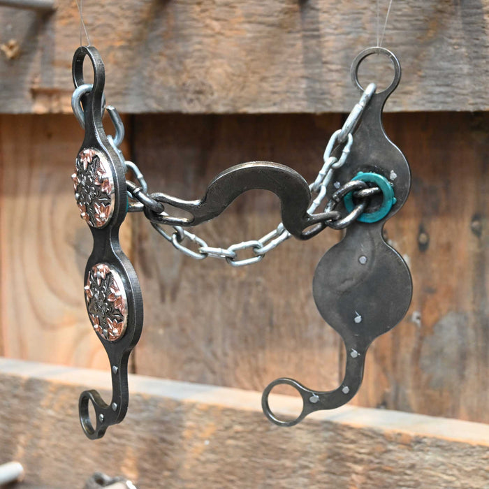 Paul Petska Washer Ported Chain Bit w/Silver Star Conchos