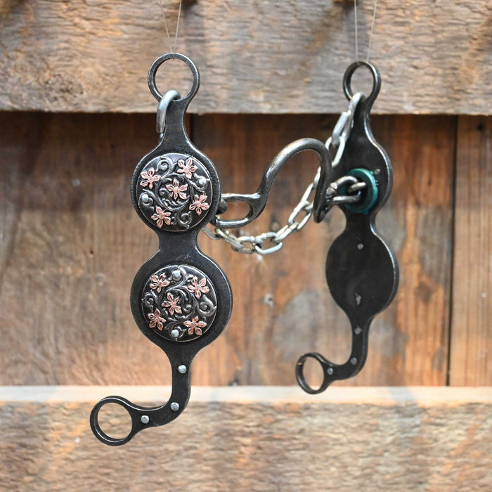 Paul Petska Ported Chain Bit w/Floral Copper Conchos