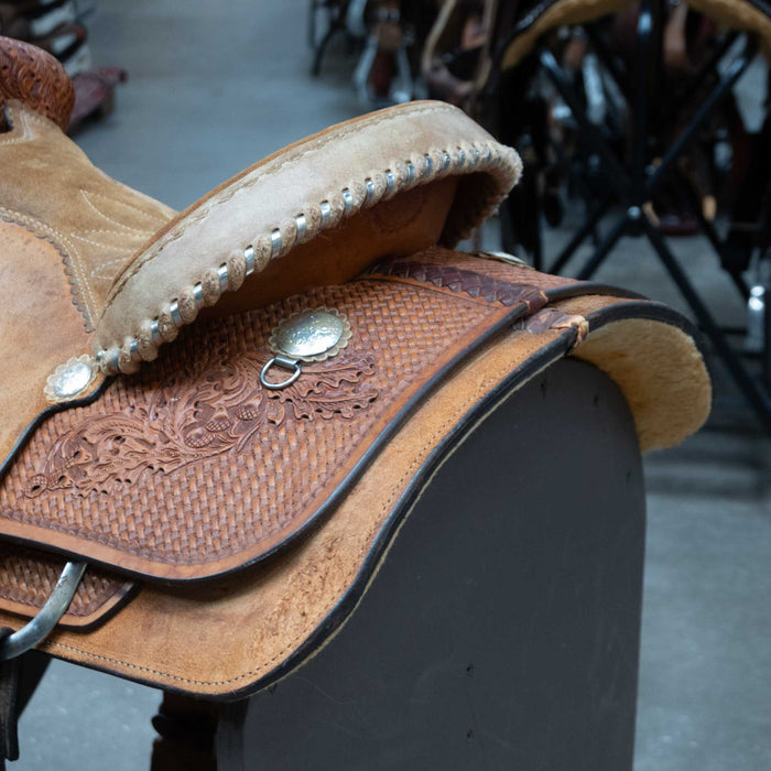 14" USED DAVID'S TEAM ROPING SADDLE