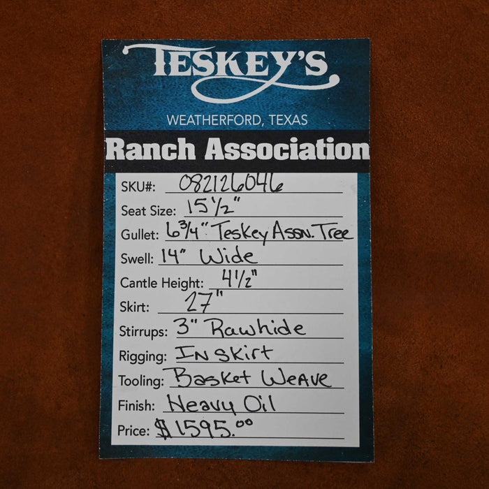 15.5" TESKEY'S RANCH ASSOCIATION SADDLE