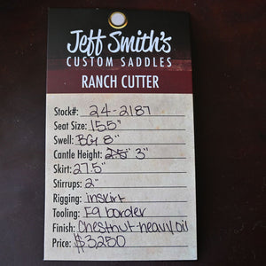 15.5" JEFF SMITH RANCH CUTTER SADDLE Saddles Jeff Smith