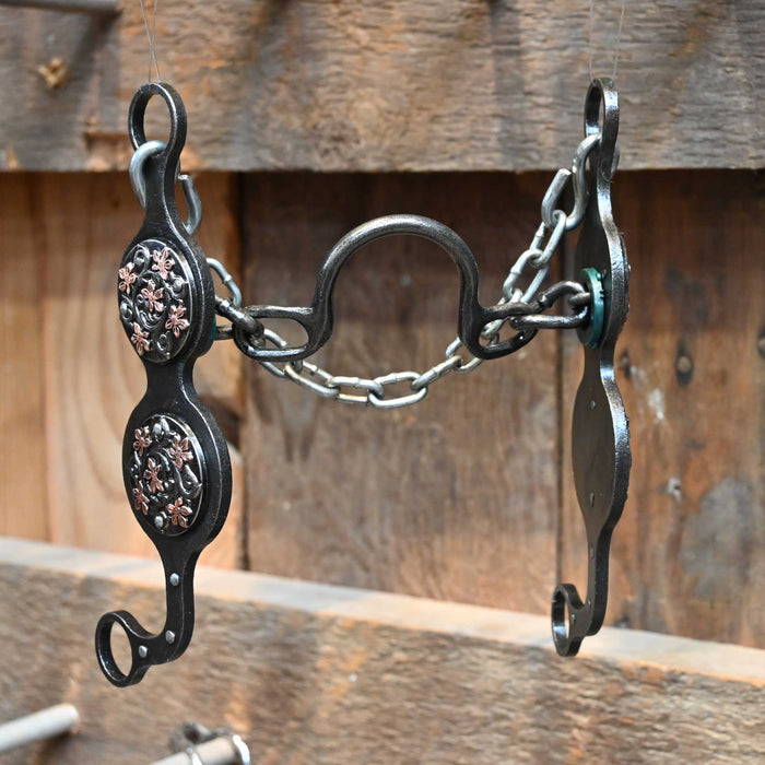 Paul Petska Ported Chain Bit w/Floral Copper Conchos
