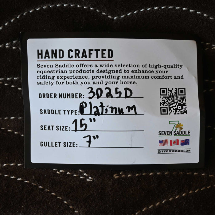 15" SEVEN PLATINUM LEATHER BARREL SADDLE