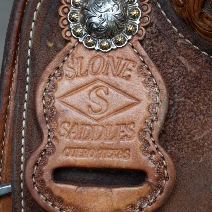14.5" USED SLONE SADDLES TEAM ROPING SADDLE