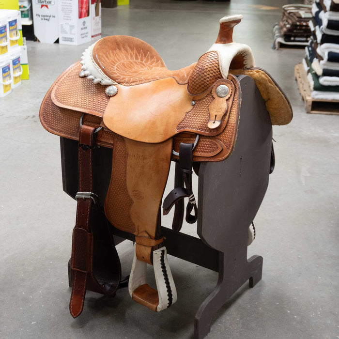 16" USED BILLY COOK TEAM ROPING SADDLE