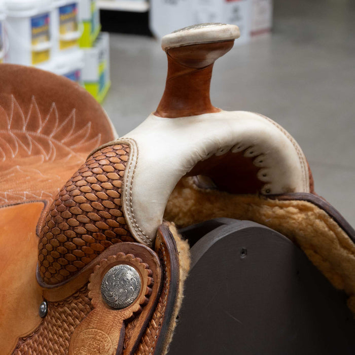 16" USED BILLY COOK TEAM ROPING SADDLE