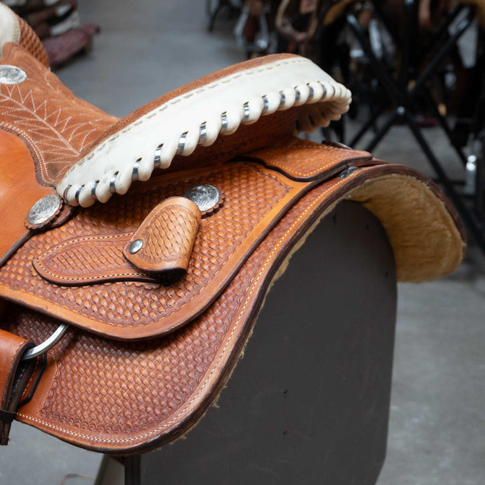 16" USED BILLY COOK TEAM ROPING SADDLE