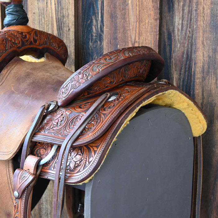 14" USED CORRIENTE TEAM ROPING SADDLE