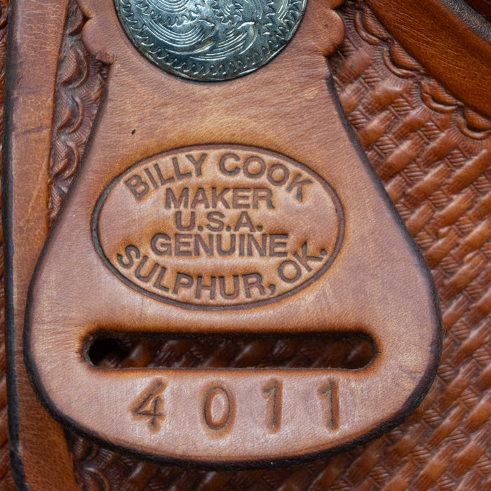 16" USED BILLY COOK TEAM ROPING SADDLE
