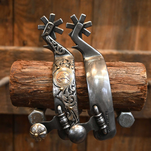 Kerry Kelley Silver Mounted 7pt. Spurs Tack - Spurs Kerry Kelley