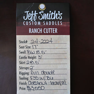 17" JEFF SMITH RANCH CUTTER SADDLE Saddles Jeff Smith