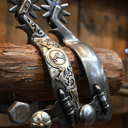 Kerry Kelley Silver Mounted 10pt. Spurs Tack - Spurs Kerry Kelley