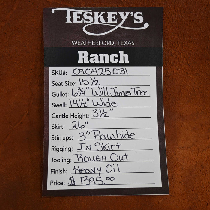 15.5" TESKEY'S STRIP DOWN RANCH SADDLE