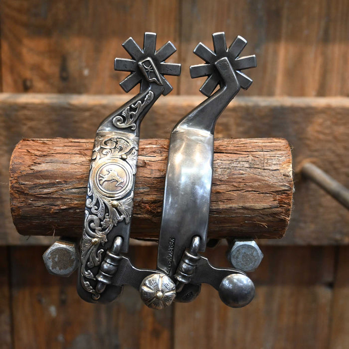 Kerry Kelley Silver Mounted 8pt. Spurs Tack - Spurs Kerry Kelley