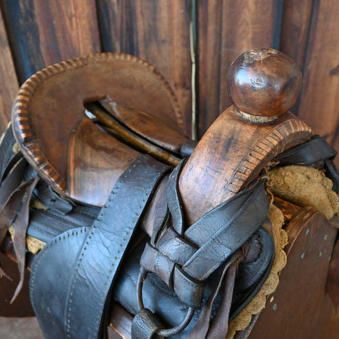 ANTIQUE MEXICAN VAQUERO CHARRO SADDLE _CA976 Collectibles Teskey's