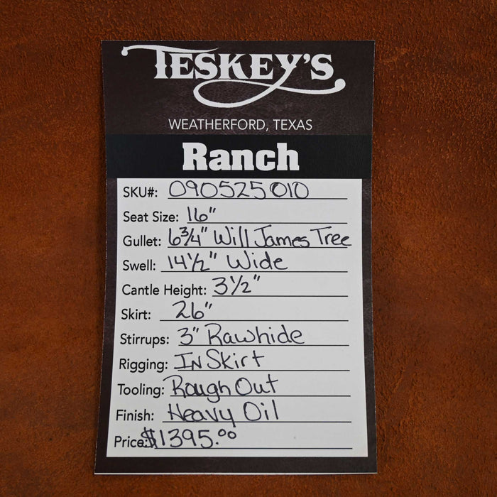 16" TESKEY'S STRIP DOWN RANCH SADDLE