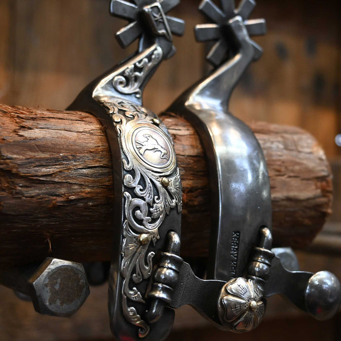 Kerry Kelley Silver Mounted 8pt. Spurs Tack - Spurs Kerry Kelley