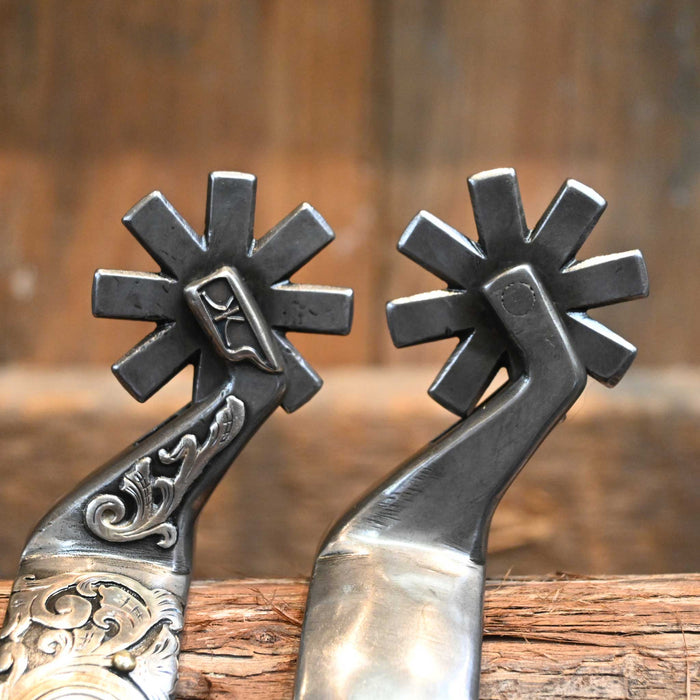 Kerry Kelley Silver Mounted 8pt. Spurs Tack - Spurs Kerry Kelley