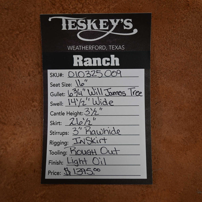 16" TESKEY'S STRIP DOWN RANCH SADDLE