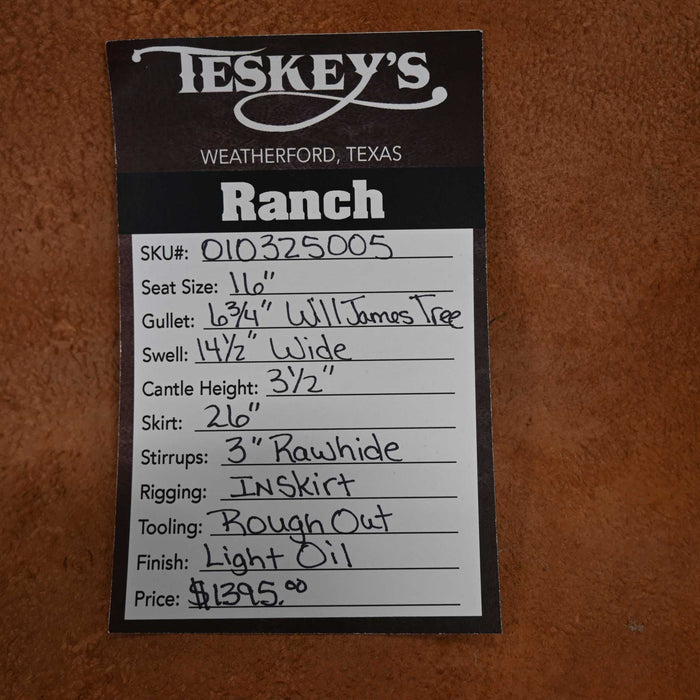 16" TESKEY'S STRIP DOWN RANCH SADDLE