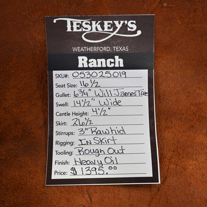 16.5" TESKEY'S STRIP DOWN RANCH SADDLE