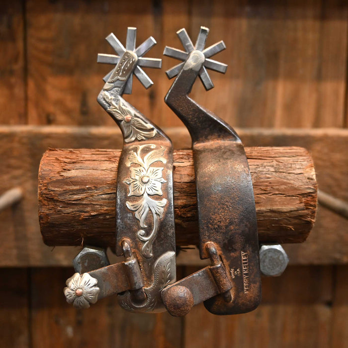 Kerry Kelley Silver Mounted 8pt. Spurs Tack - Spurs Kerry Kelley