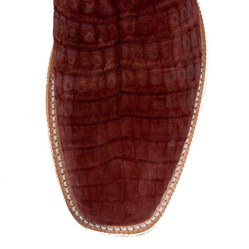 R. Watson Men's Nubuck Rhubarb Caiman Belly Boot MEN - Footwear - Exotic Western Boots R Watson   