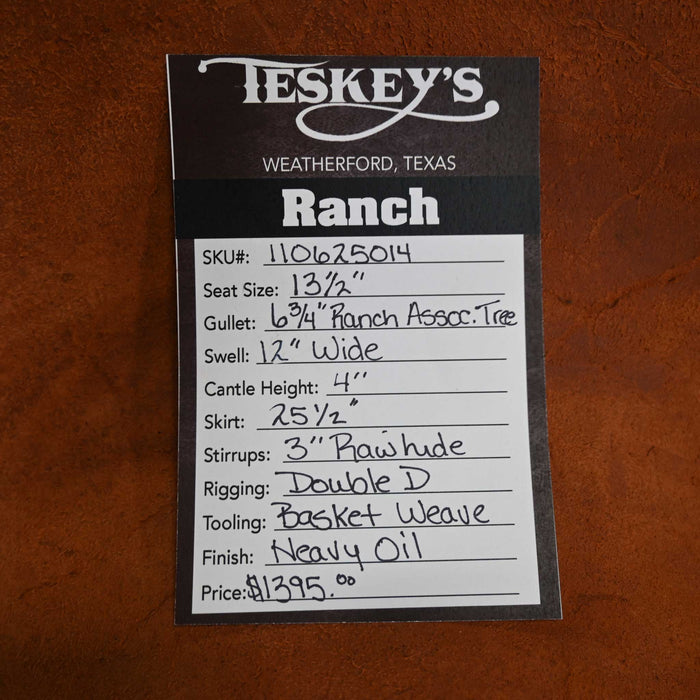 13.5" TESKEY'S RANCH ASSOCIATION SADDLE
