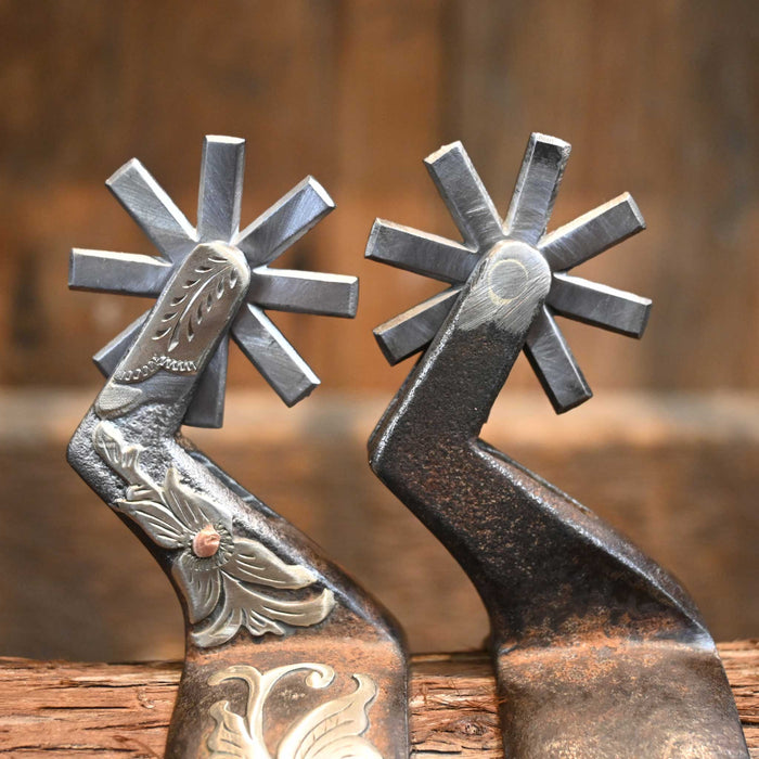 Kerry Kelley Silver Mounted 8pt. Spurs Tack - Spurs Kerry Kelley