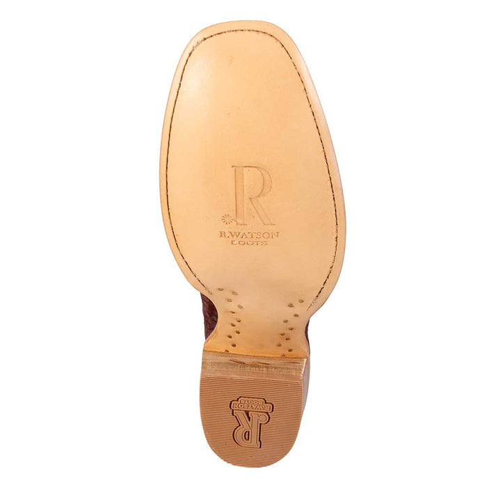 R. Watson Men's Nubuck Rhubarb Caiman Belly Boot MEN - Footwear - Exotic Western Boots R Watson   
