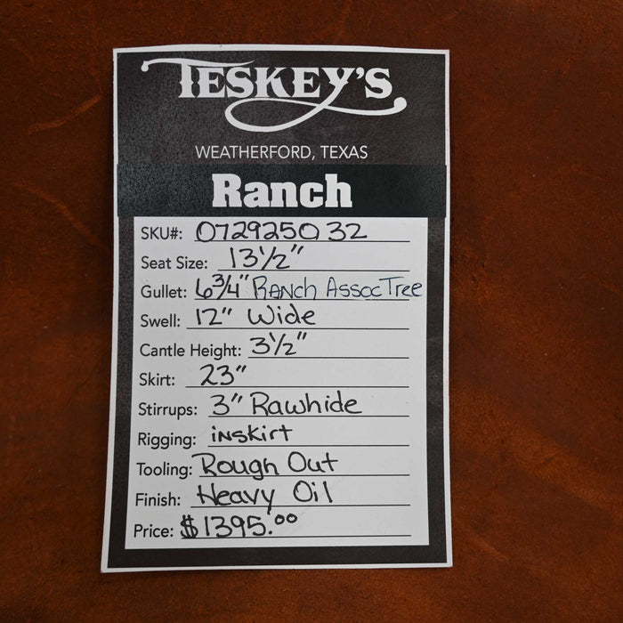 13.5" TESKEY'S YOUTH  STRIP DOWN RANCH SADDLE