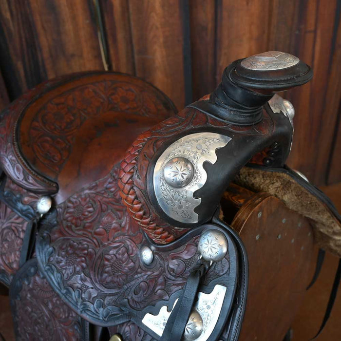 Custom Made 1960's Saddle w/Visalia Silver Collectibles Custom California Saddle
