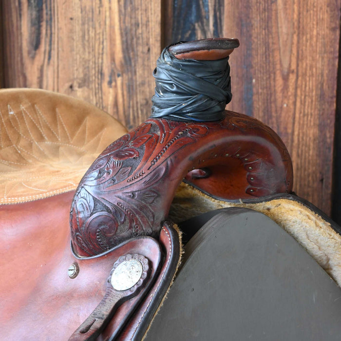 15" USED BILLY COOK TEAM ROPING SADDLE Saddles - Used Billy Cook
