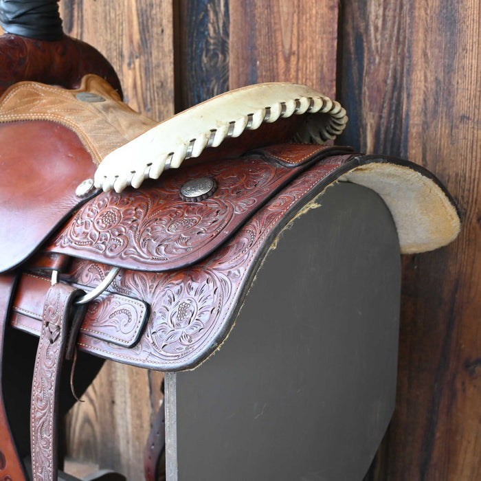 15" USED BILLY COOK TEAM ROPING SADDLE Saddles - Used Billy Cook