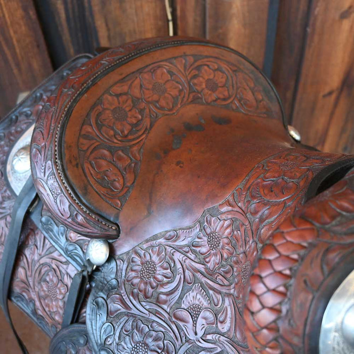 Custom Made 1960's Saddle w/Visalia Silver Collectibles Custom California Saddle