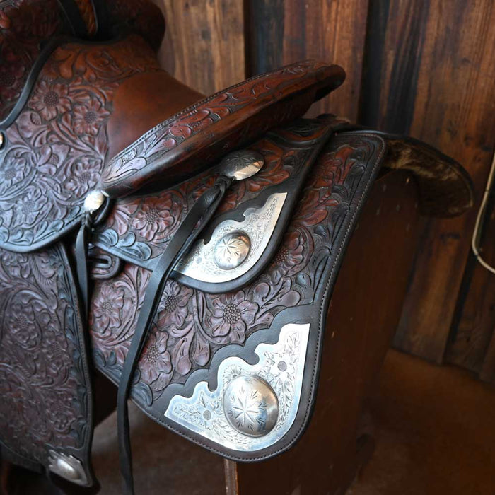 Custom Made 1960's Saddle w/Visalia Silver Collectibles Custom California Saddle