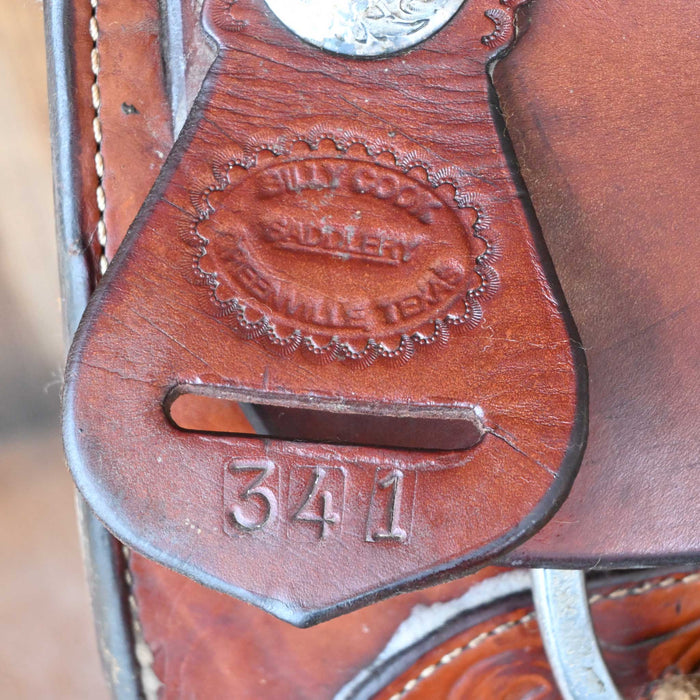 15" USED BILLY COOK TEAM ROPING SADDLE Saddles - Used Billy Cook