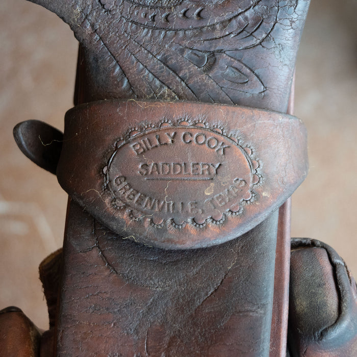 15.5" USED BILLY COOK TEAM ROPING SADDLE