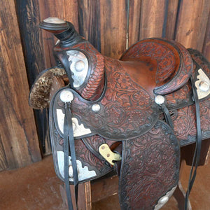 12.5" 1960'S CUSTOM MADE SADDLE WITH VISALIA SILVER _CA977 Saddles Custom California Saddle