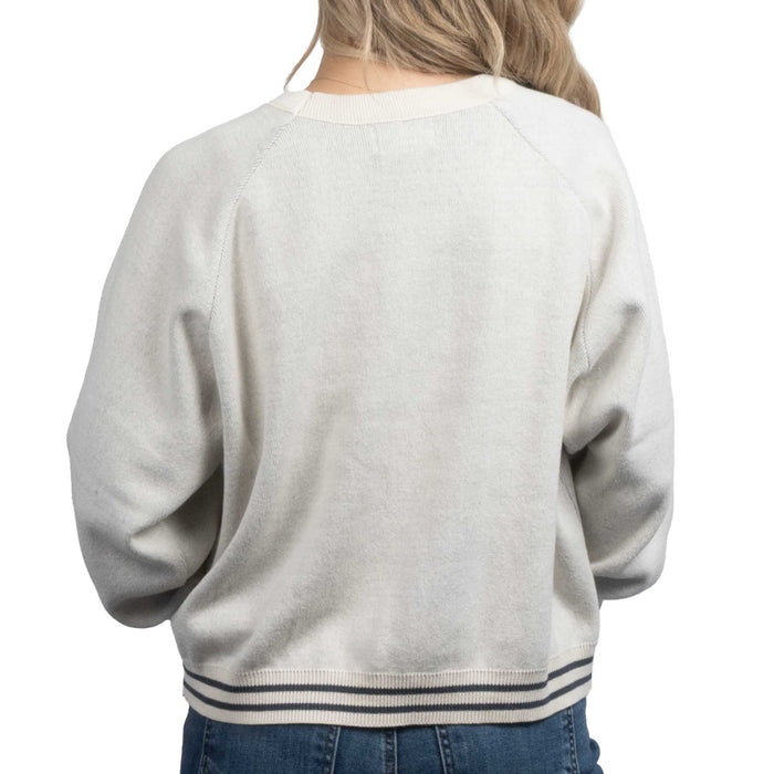 Teskey's Varsity Font Raglan Sweater - Natural/Jean