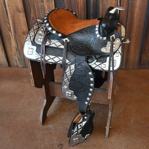 1950's Antique Parade Saddle with Sterling Silver Collectibles Teskey's