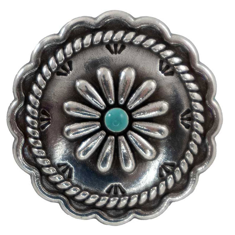 Silver Flower with Rope Border Tack - Conchos & Hardware - Conchos MISC   