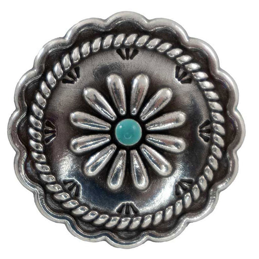 Silver Flower w/Rope Border Tack - Conchos & Hardware MISC