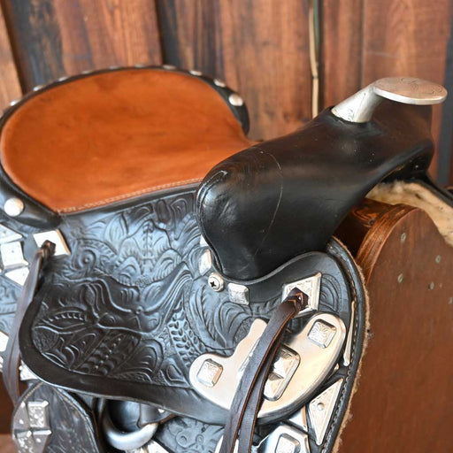 1950's Antique Parade Saddle with Sterling Silver Collectibles Teskey's