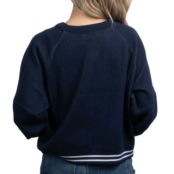 Teskey's Varsity Font Raglan Sweater - Navy/White