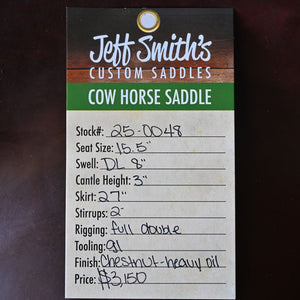 15.5" JEFF SMITH COW HORSE SADDLE Saddles Jeff Smith