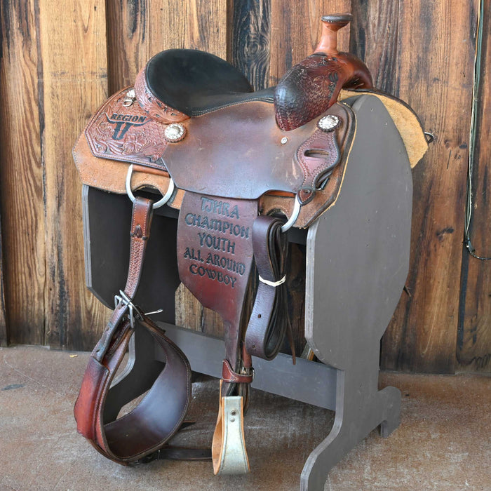 13.5" USED SLONE S TEAM ROPING SADDLE