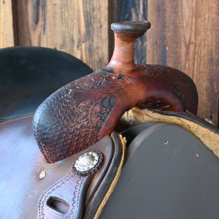 13.5" USED SLONE S TEAM ROPING SADDLE