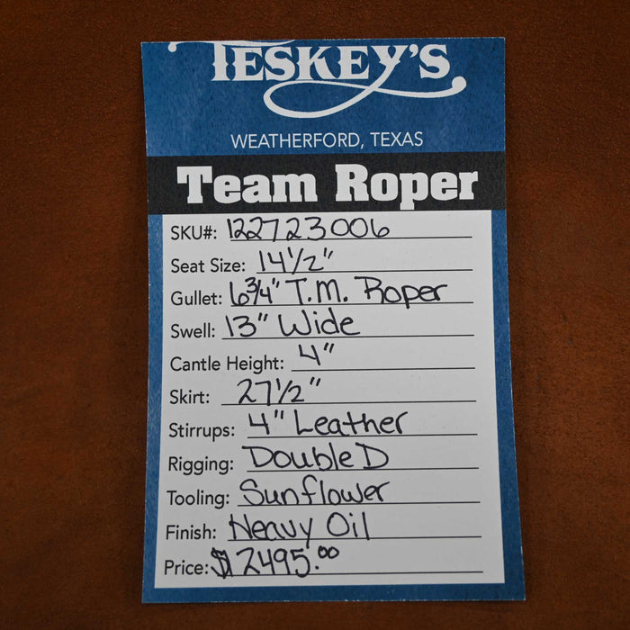 14.5" TESKEY'S TEAM ROPING SADDLE